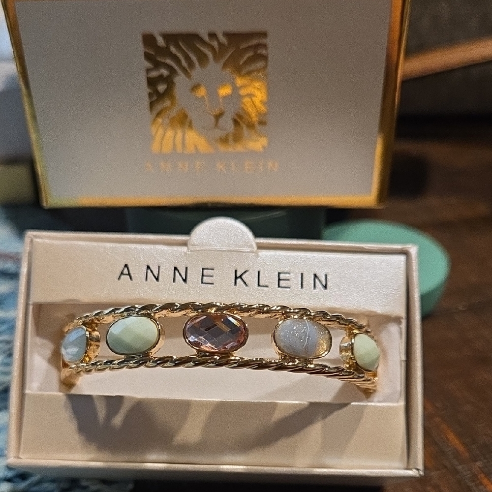 NIB Anne Klein Gold Bracelet with Pastel Accents
